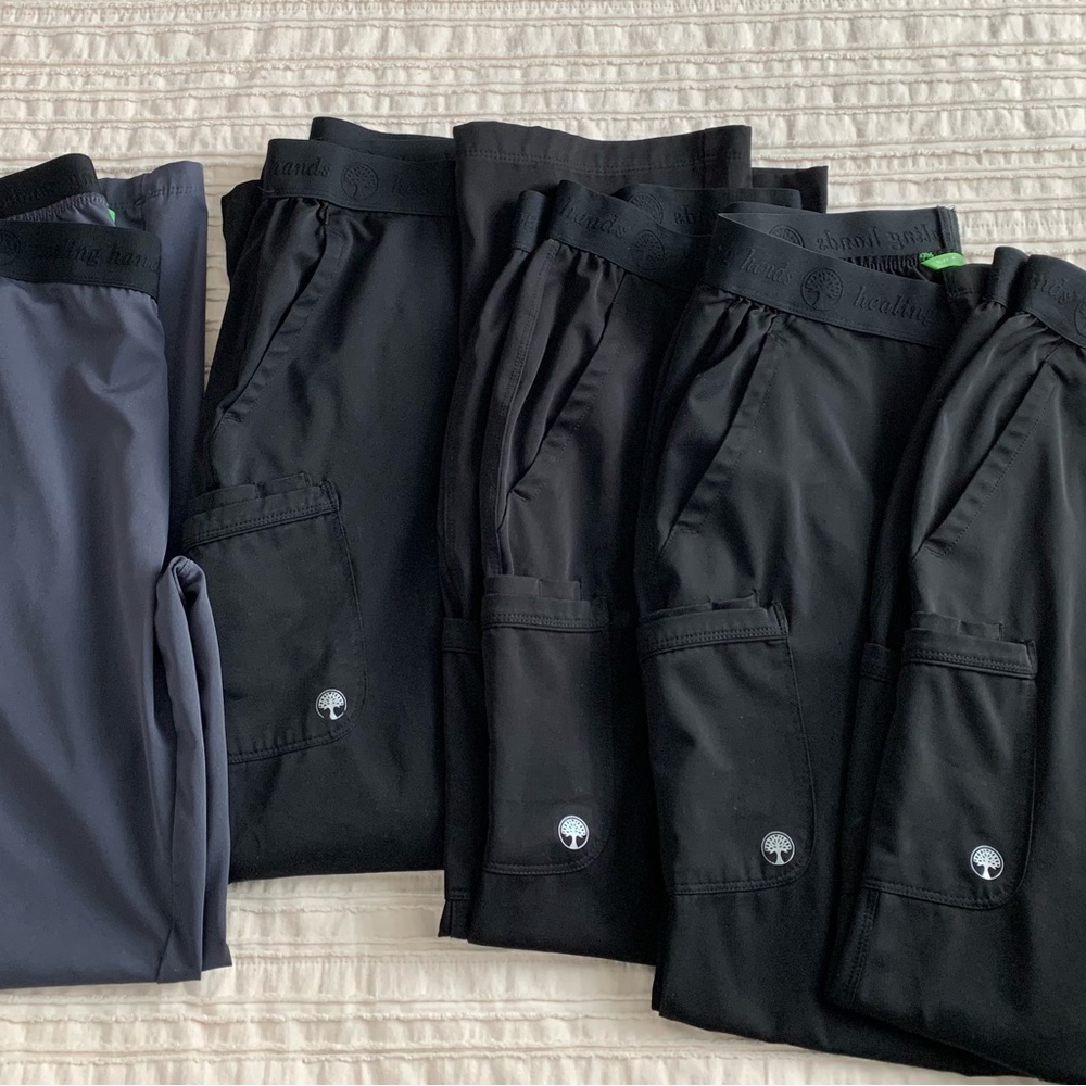 Healing Hands Set of 5 Women’s Large Scrub Pants, like New!